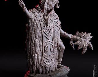 Blackwing Cult Necromancer - UNPAINTED 3D figure - Flesh of Gods