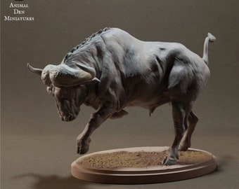 Cape Buffalo Charging - UNPAINTED - Animal Den Miniatures