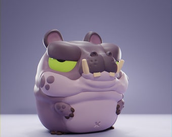 Hippo - UNPAINTED - Grumpii Art Toy