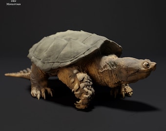 Snapping Turtle Walking - UNPAINTED - Animal Den Miniatures