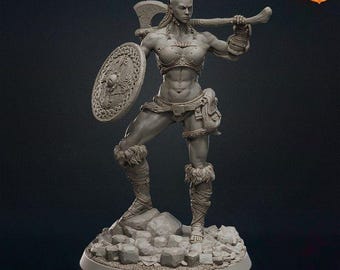 Viking Revna-Kidja Battle-Mothers - UNPAINTED 3D Resin Figure- SolGood Creations