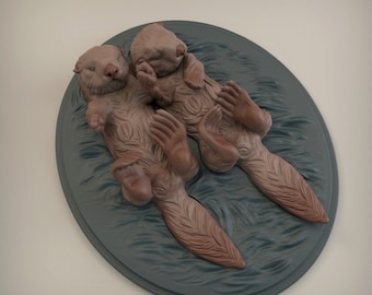 Otter Couple - UNPAINTED - Animal Den Miniatures