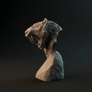 Busto de populador de Smilodon - Dino and Dog Miniatures