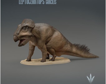 Leptoceratops gracilis : Sitting - UNPAINTED 3D Resin Figure - Miniature Museum