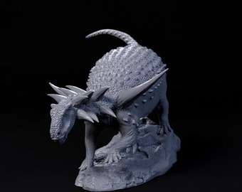 Sauropelta going down - UNPAINTED - Dino and Dog Miniatures