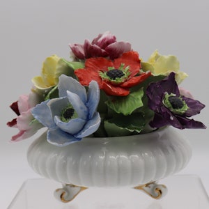 English Royal Adderley Hand-Painted Bone China Floral Bouquet