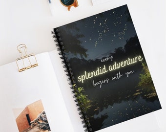 Midnight Spiral Notebook (Ruled Line), Notebook Gift, Ruled Line Notebook, Adventure Notebook