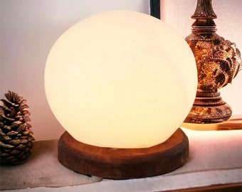 white round model salt lamp