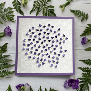 NEUE SVG Digitale Vorlage: ""Einzigartige Lila Karte"", DIY Grußkarte, Papierblume Basteln, Handgemacht"