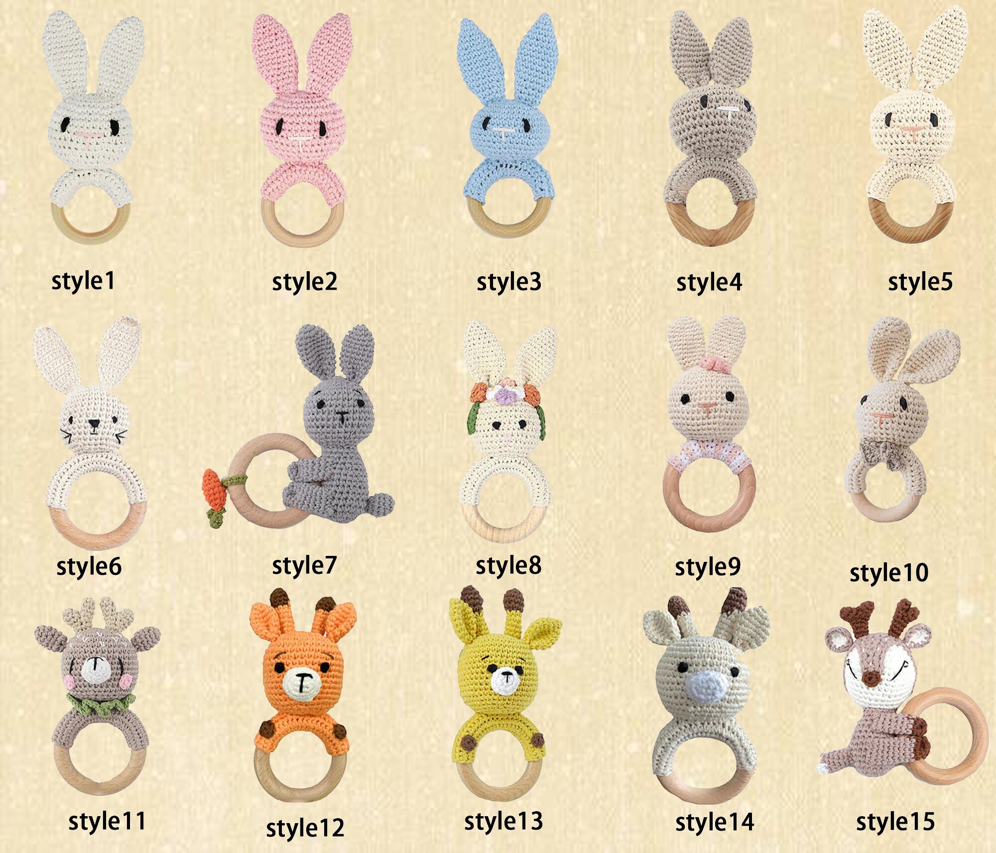 Crochet Animal Rattle,personalized Baby Rattle,custom Baby Shower Toy