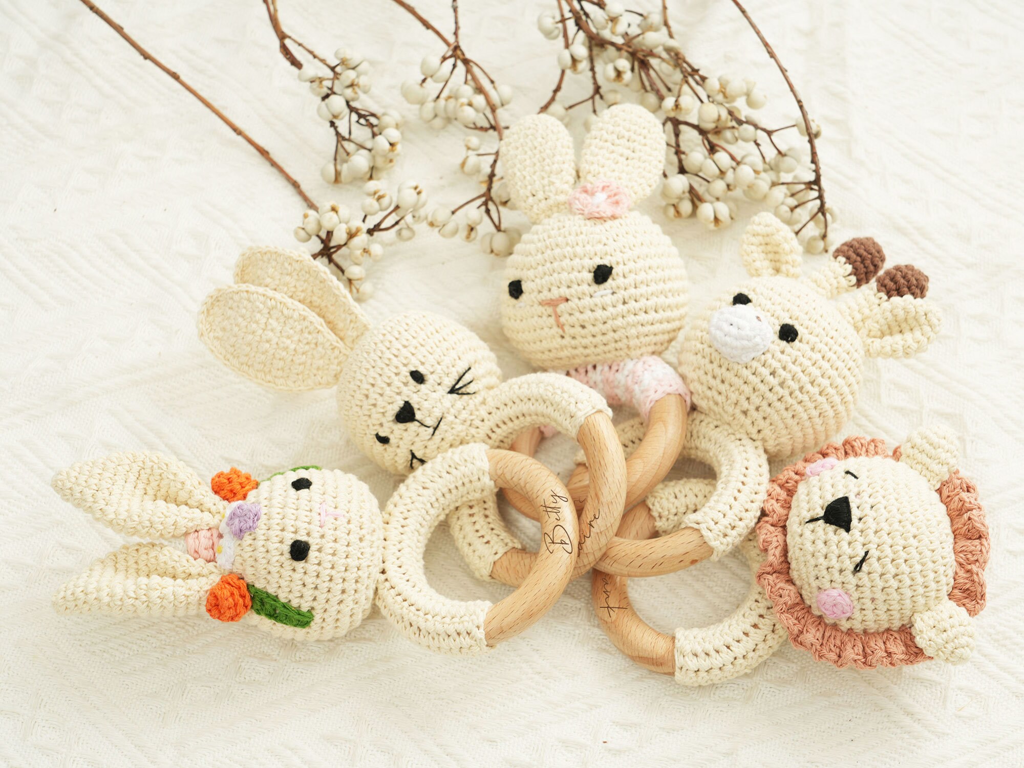 Crochet Animal Rattle,personalized Baby Rattle,custom Baby Shower Toy