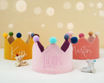 First birthday crown,Newborn Crown,Kids Birthday Gift,Birthday Gift,Cake smash hat,Keepsake for First Birthday gift,Hand Embroidered Crown