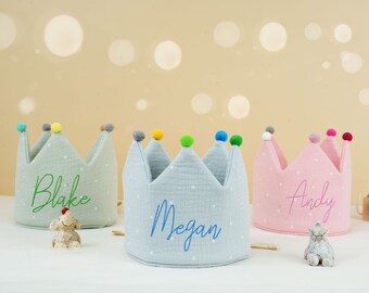 Kids Birthday Gift,Birthday Gift,Cake smash hat,First birthday crown,Newborn Crown,Keepsake for First Birthday gift,Hand Embroidered Crown