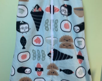 NEW-Fleece-SUSHI-Blanket Sleep Sleeper Sack-4T-5T-Handmade-Custom-40" long