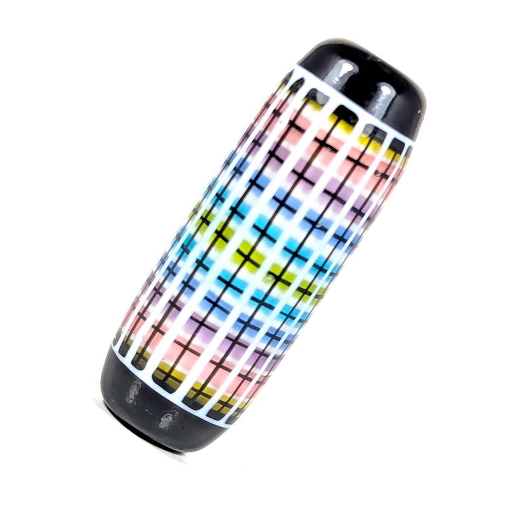 Vibrant Pastel Matrix Line Pattern Bead : Contemporary Pattern in Glass ...