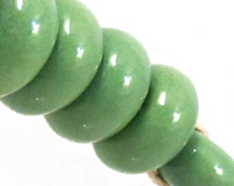 Sage Green Spacers, 6 glass beads