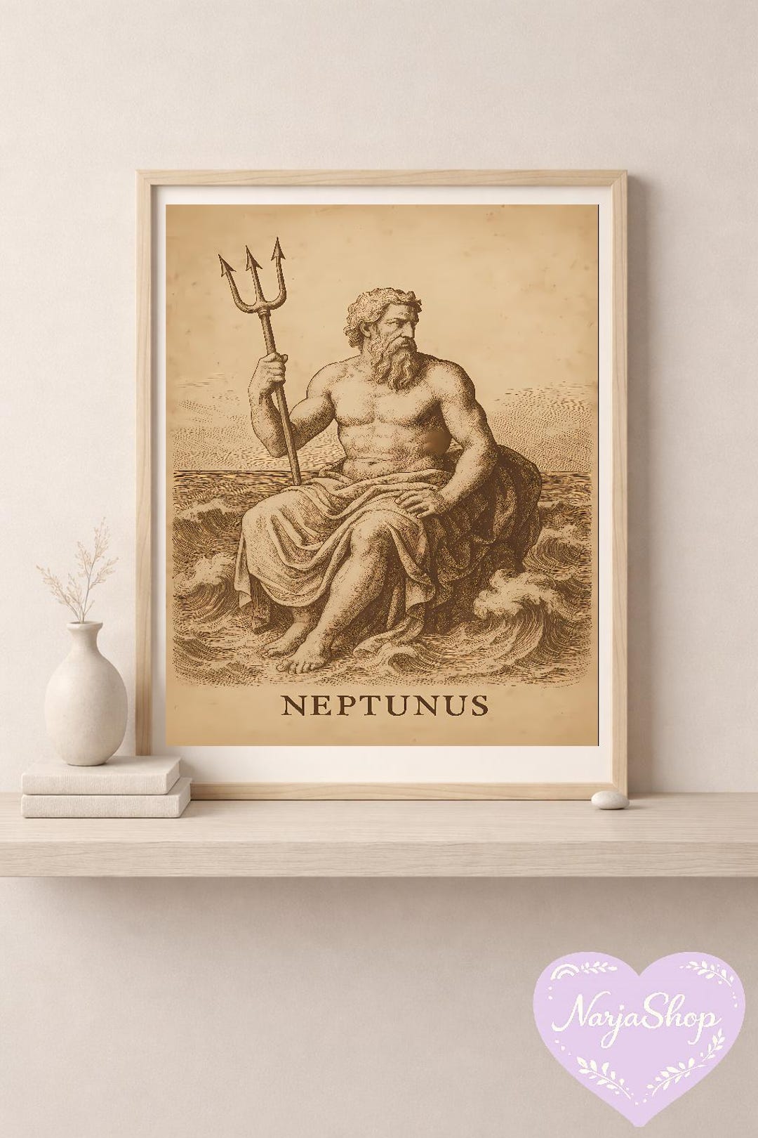 Neptunus – Roman God of the Sea | Vintage Mythology Wall Art - Etsy