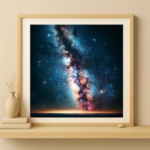 Celestial Splendor: AI-Generated Milky Way Galaxy Poster, A2 Size