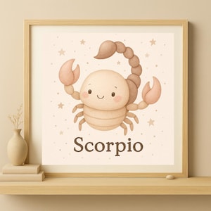 Scorpio baby zodiac wall art for nursery
