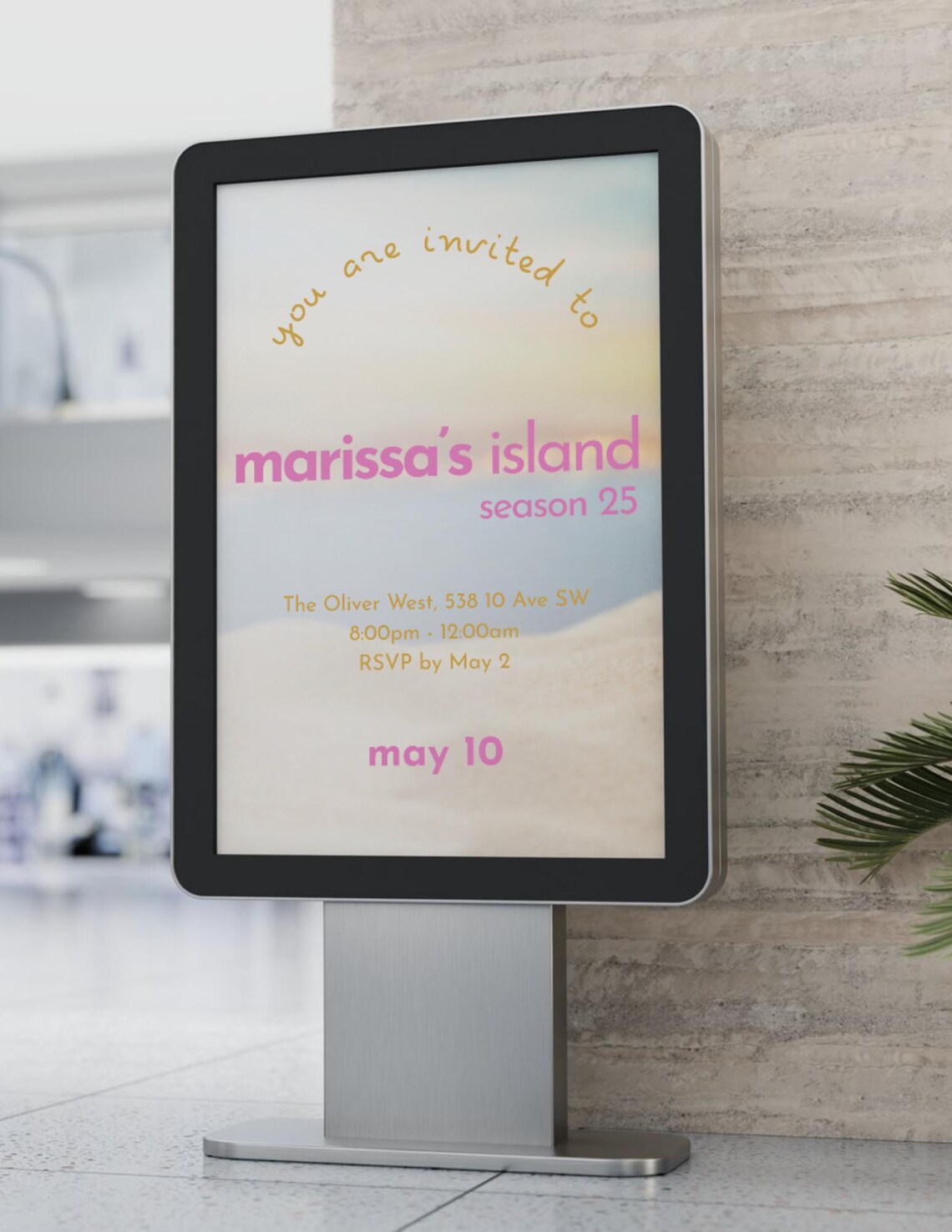 Love Island Inspired Invitation Card for Birthdays, Bachelorettes