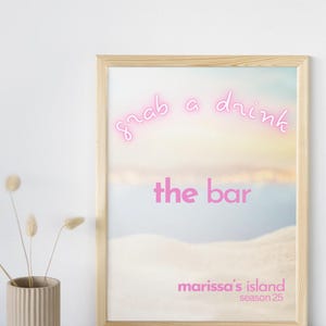 Love Island Inspired Bar Sign for Parties, Bachelorettes, Birthdays, and more