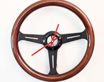 thumbnail image 2 of FLASHPOWER 14" Classic Riveted Wood Grain Steering Wheel - Restoration For MGB Midget Derrington Style - Polished Spokes 2 of 5