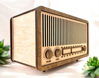 Bluetoothスピーカー用ヴィンテージラジオ | レーザーカット | デジタルファイル