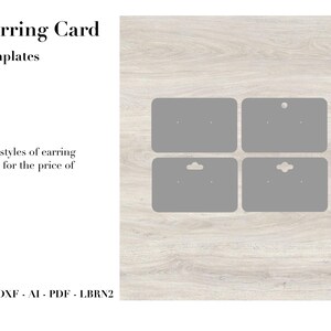Ensemble de 5 modèles de cartes pour boucles d'oreilles rectangulaires | Fichier numérique