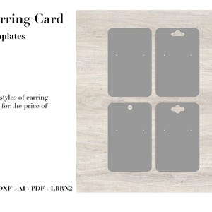 Ensemble de 2 modèles de cartes de vœux rectangulaires pour boucles d'oreilles | Fichier numérique