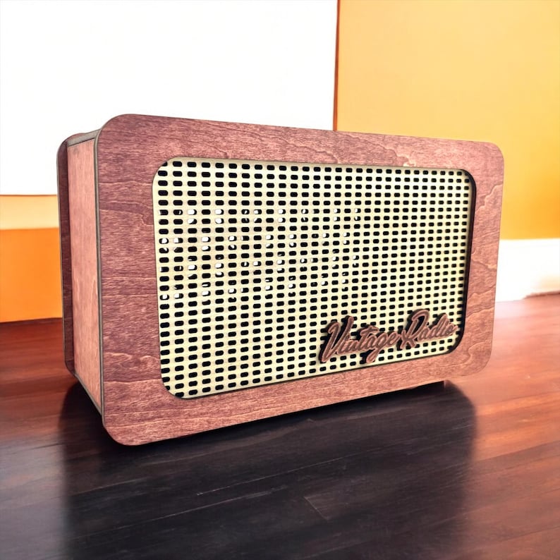 Rectangular Radio Vintage Radio for Bluetooth Speaker | Laser Cut | Digital File - Etsy