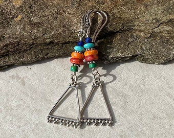 Colorstones earrings~ Sterling silver earrings Spiny Oyster earrings~Lisa New Design