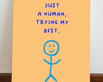OCD Awareness Art Print, Just A Human, Mental Health (Digital Download)