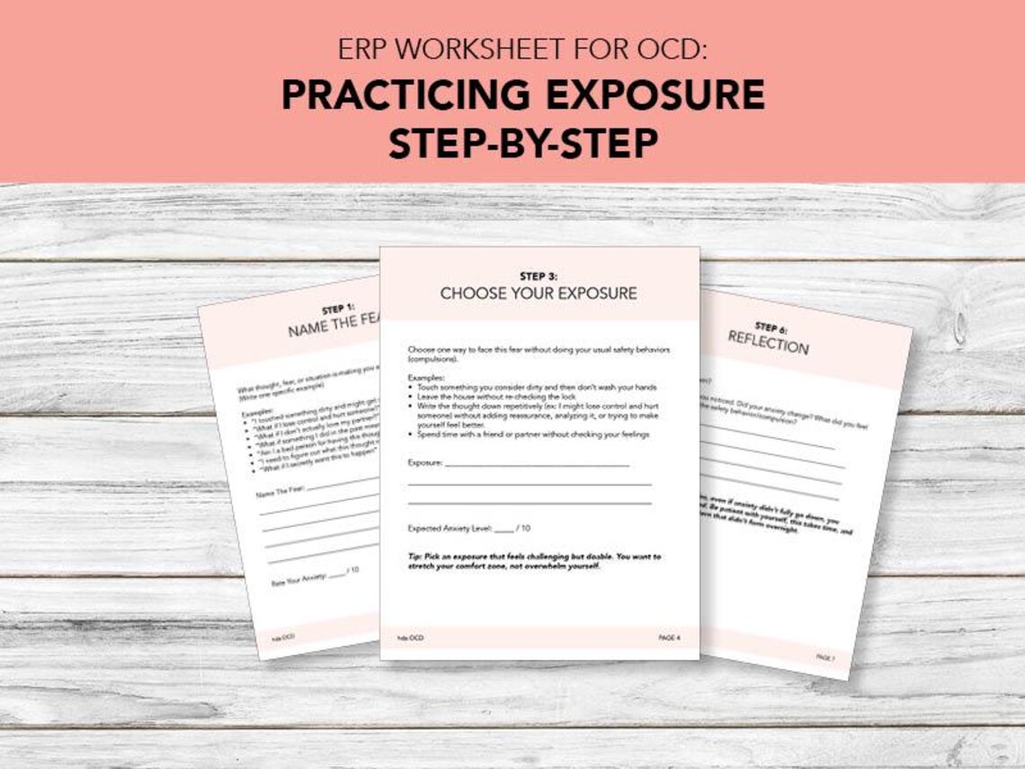Erp Worksheet Example Step by Step ERP Worksheet for OCD Recovery, Exposure & Response ...