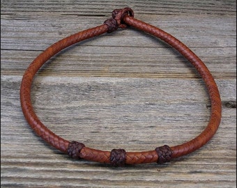 8 Strand Braided Kangaroo Leather Necklace