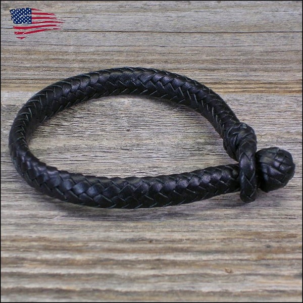 12 Strand Oval Braid Leather Bracelet