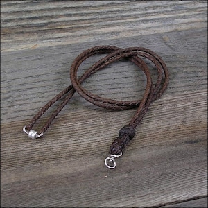Break Away Braided Leather ID Lanyard