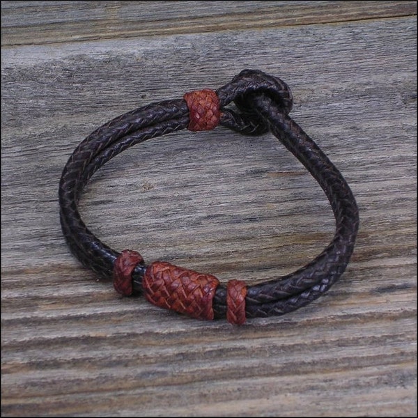 Braided Kangaroo Lace Leather Bracelet