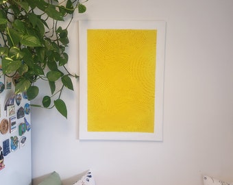 Peinture texturée en jaune