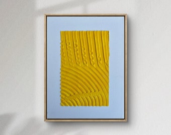 Getextureerd schilderij in geel