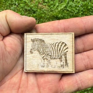 Miniature Zebra Engraved Wall Art | Dollhouse Animal Picture Decor