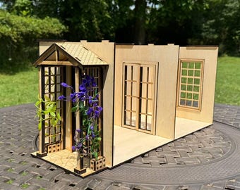 Modular Dollhouse Room Box with French Doors, 1:12 & 1∶6 Scale