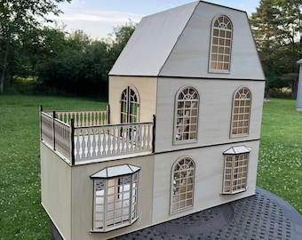 Luxury French Manor Dollhouse | 3-Story DIY Doll house Kit | Victorian Miniature House | 1:6 & 1\12 Scale