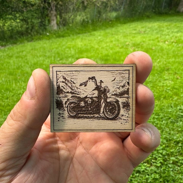 Miniature Harley Motorcycle Wall Art – Dollhouse Picture Desert Scene Decor
