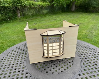 Dollhouse Room Box with Bay Window – 1:6 & 1\12 Scale Stackable Diorama for Photography