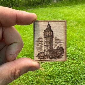 Melody Jane Puppenhaus Bild 'Big Ben London' – Goldrahmen, 1:12 Maßstab, Miniatur-Deko