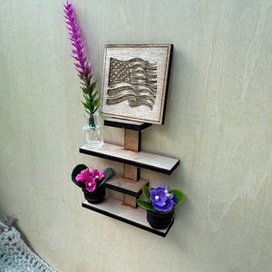 Miniature Wall Shelf – Dollhouse Hanging Rack with Shelves – 1:6 Scale Doll Furniture