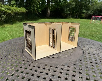 Modular Miniature Room Box with Interchangeable Walls | 1\12 & 1:6 Scale Stackable doll house