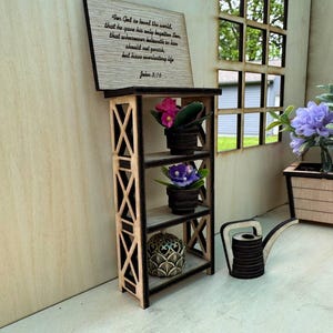 Miniature Shelf Rack – Dollhouse Storage Shelf 1:6 Scale – Mini Display Doll Furniture