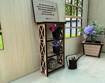 Miniature Shelf Rack – Dollhouse Storage Shelf 1:6 Scale – Mini Display Doll Furniture