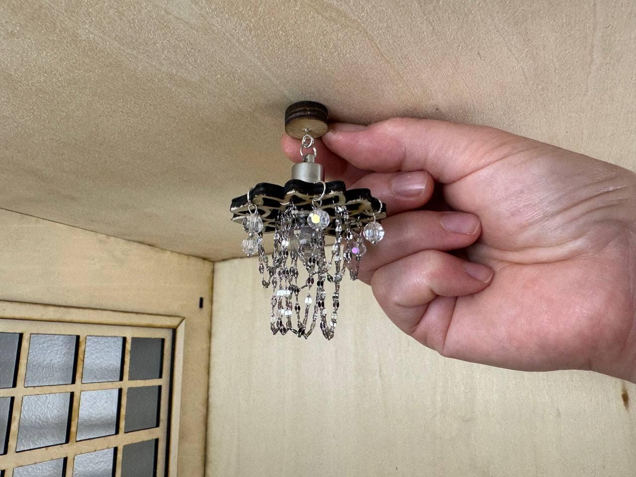 Lustre Miniature 1/6 Pour Maison De Poupée – Doré – Vintage – Neuf